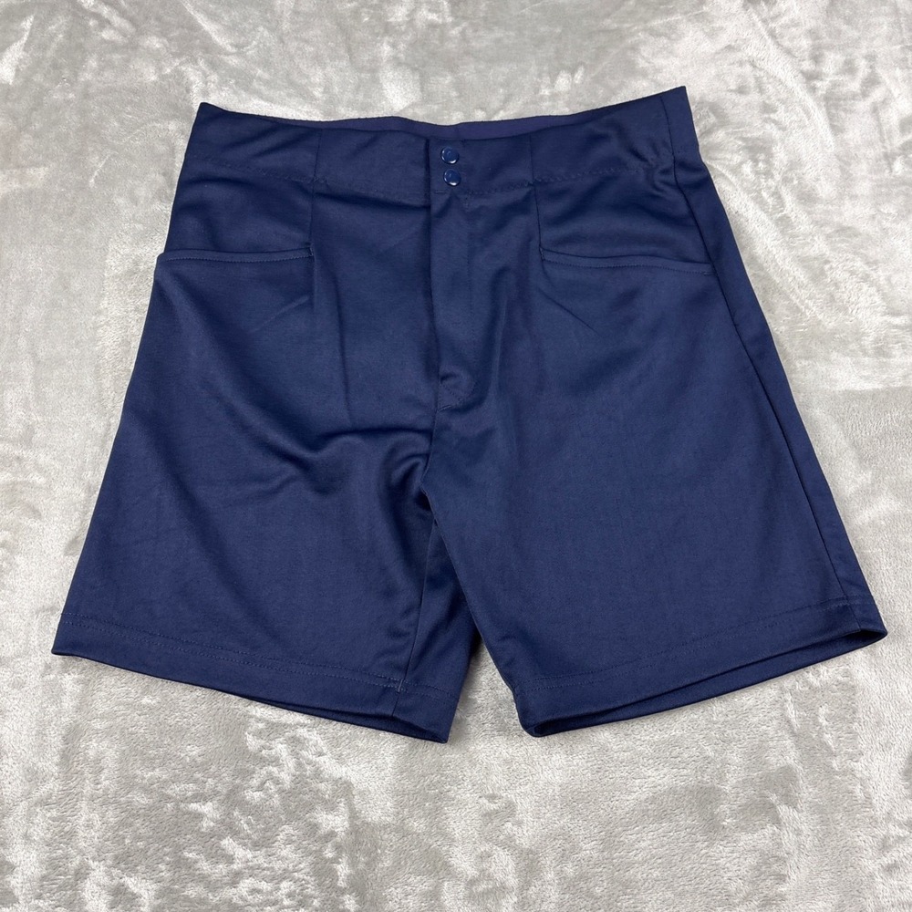 Champro Adult Large Navy Blue Athletic Shorts Umpire Coach Polyester Snap Fly
